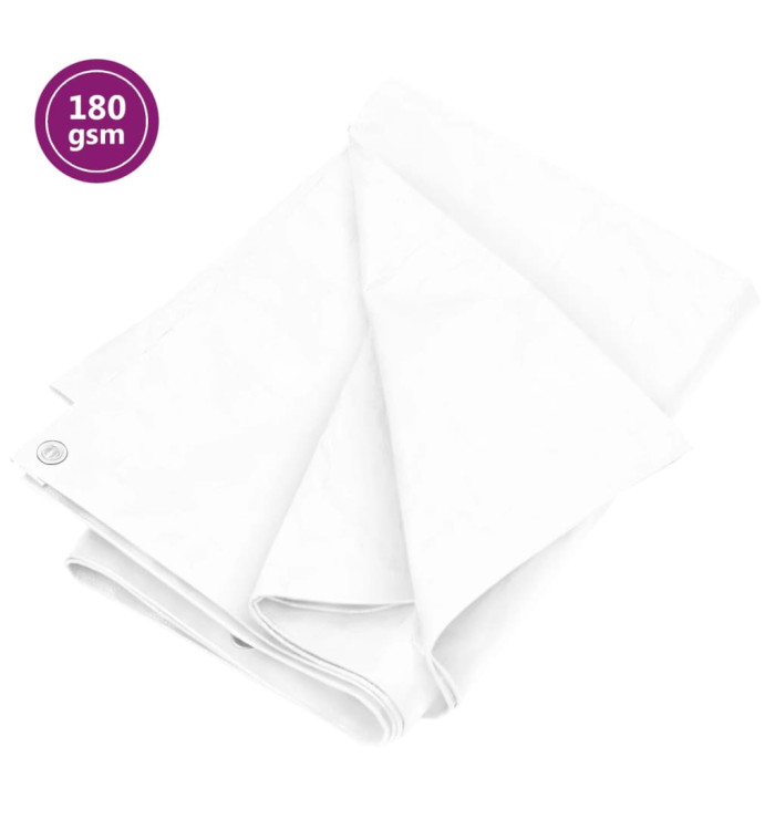 Bâche 180 g/m² 4x4 m Blanc PEHD | Mobilier & Déco