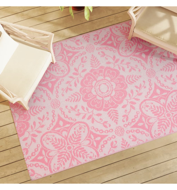 Tapis d'extérieur ARAKIL rose 140 x 200 cm PP | Mobilier & Déco