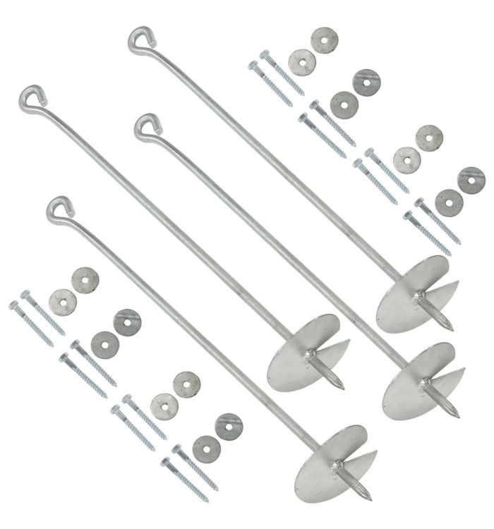 Ancres de terre 4 pcs 10x60 cm Métal galvanisé | Mobilier & Déco