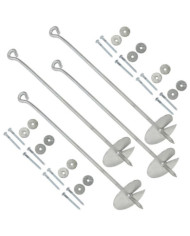 Ancres de terre 4 pcs 10x60 cm Métal galvanisé | Mobilier & Déco