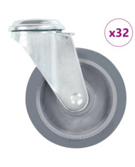 32 pcs Roulettes pivotantes à trou de boulon 100 mm | Mobilier & Déco