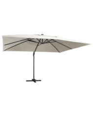 Parasol de jardin en porte-à-faux lumières LED mât en aluminium | Mobilier & Déco