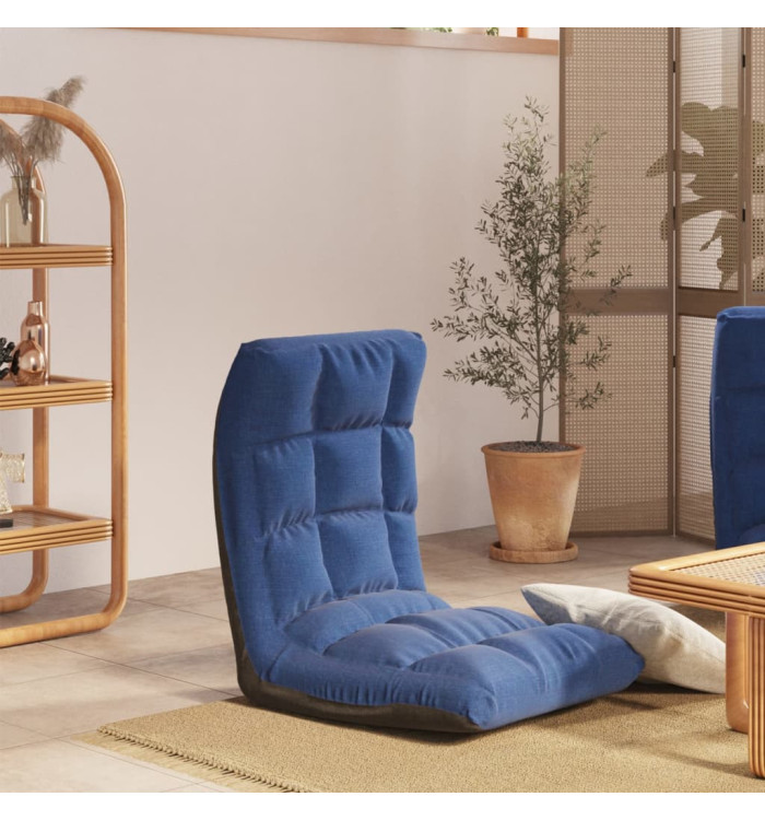 Chaise pliable de sol Bleu Tissu | Mobilier & Déco