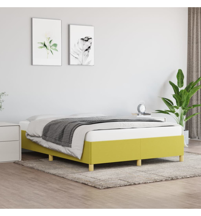 Cadre de lit sans matelas vert 140x200 cm tissu | Mobilier & Déco