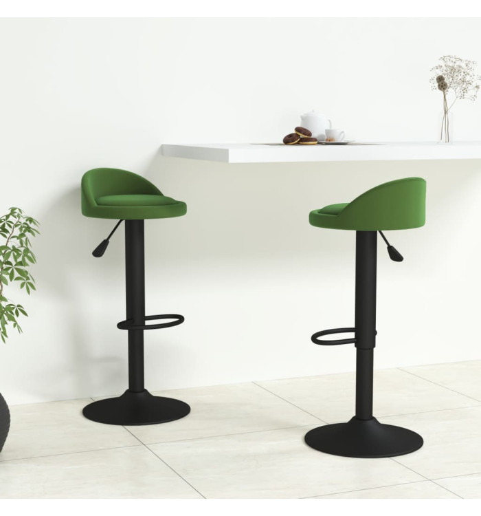 Tabourets de bar lot de 2 vert foncé velours | Mobilier & Déco
