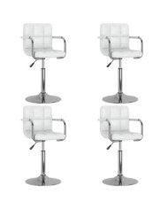 Chaises pivotantes à manger lot de 4 blanc similicuir | Mobilier & Déco