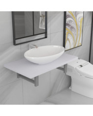 Meuble de salle de bain en deux pièces Céramique Blanc | Mobilier & Déco
