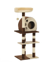 Arbre à chat avec griffoirs en sisal 127 cm Beige et marron | Mobilier & Déco