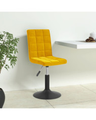 Chaises à manger pivotantes lot de 6 jaune moutarde velours | Mobilier & Déco