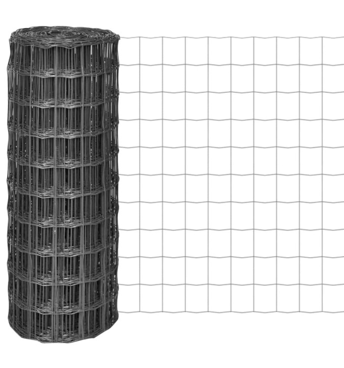 Clôture euro Acier 25 x 1 m Gris | Mobilier & Déco