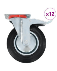 12 pcs Roulettes pivotantes 200 mm | Mobilier & Déco