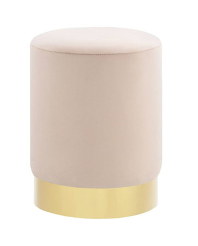 Tabouret Abricot et doré Velours | Mobilier & Déco