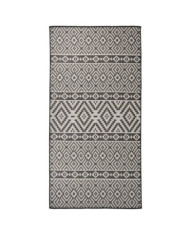 Tapis à tissage plat d'extérieur 100x200 cm Rayures noires | Mobilier & Déco