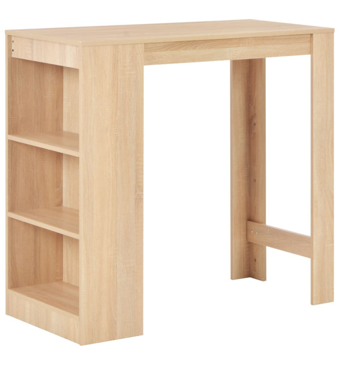 Table de bar avec étagère Chêne 110x50x103 cm | Mobilier & Déco