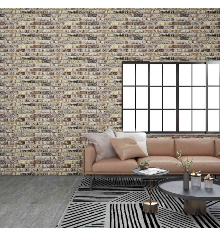 Panneaux muraux 3D avec design de brique multicolore 10 pcs EPS | Mobilier & Déco