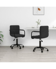 Chaises pivotantes à manger lot de 2 noir velours | Mobilier & Déco