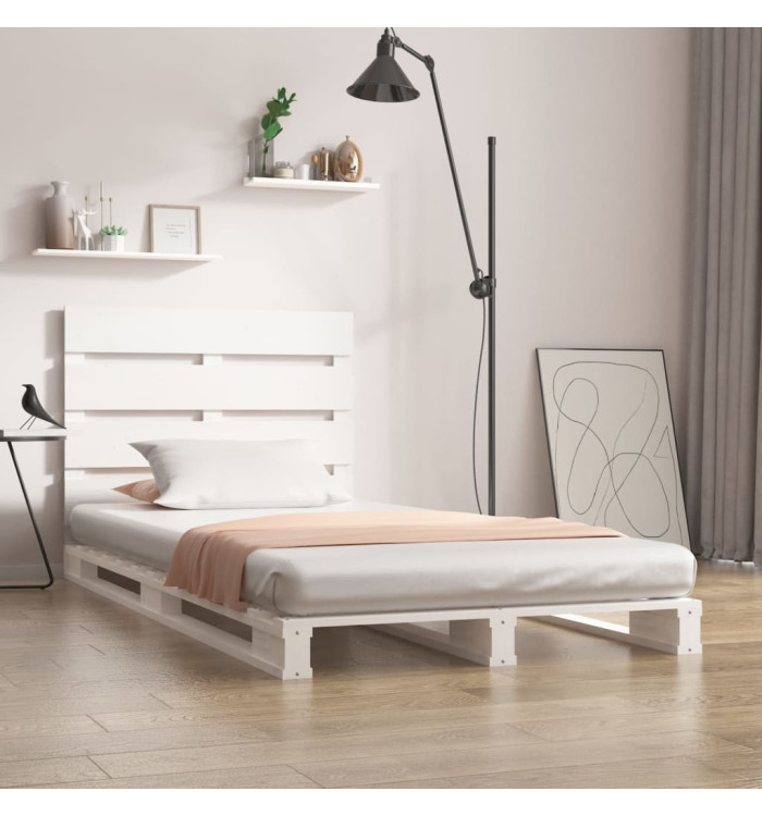 Cadre de lit sans matelas blanc 90x200 cm bois de pin massif | Mobilier & Déco