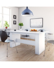 Table à manger Blanc brillant 180x90x76 cm Bois d’ingénierie | Mobilier & Déco