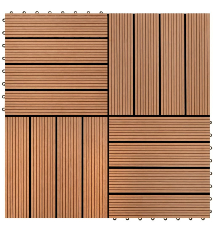 Carreau de terrasse 22 pcs 30 x 30 cm 2 m² WPC Marron | Mobilier & Déco