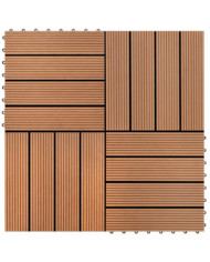Carreau de terrasse 22 pcs 30 x 30 cm 2 m² WPC Marron | Mobilier & Déco