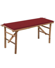 Banc de jardin pliable avec coussin 118 cm Bambou | Mobilier & Déco