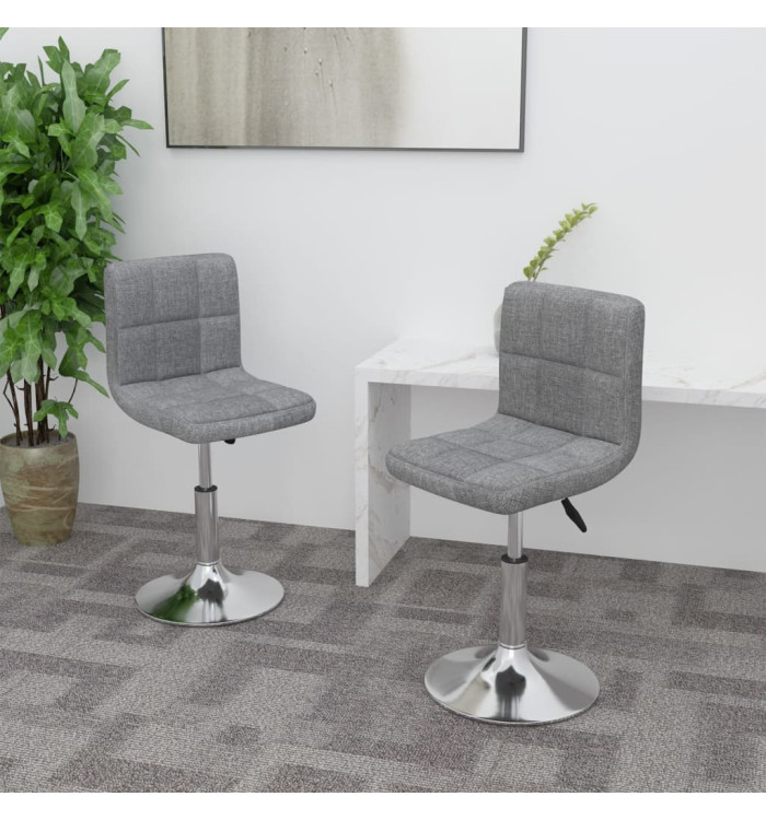 Chaises pivotantes à manger lot de 2 gris clair tissu | Mobilier & Déco