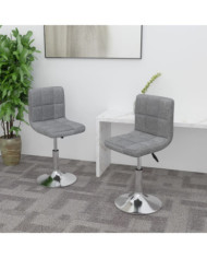 Chaises pivotantes à manger lot de 2 gris clair tissu | Mobilier & Déco