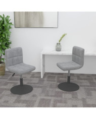 Chaises pivotantes à manger lot de 2 gris clair velours | Mobilier & Déco