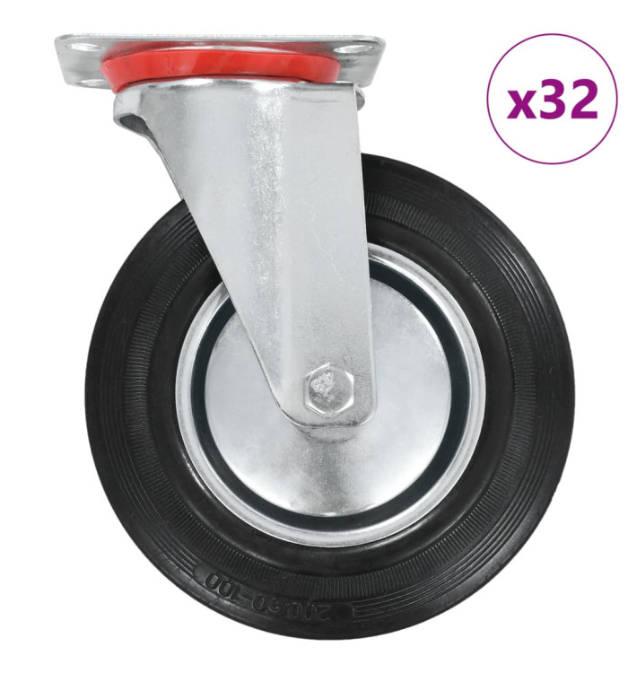 32 pcs Roulettes pivotantes 200 mm | Mobilier & Déco