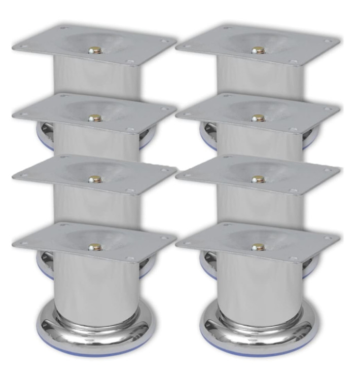 Pieds ronds de canapé 8 pcs Chrome 60 mm | Mobilier & Déco