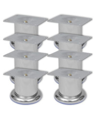 Pieds ronds de canapé 8 pcs Chrome 60 mm | Mobilier & Déco