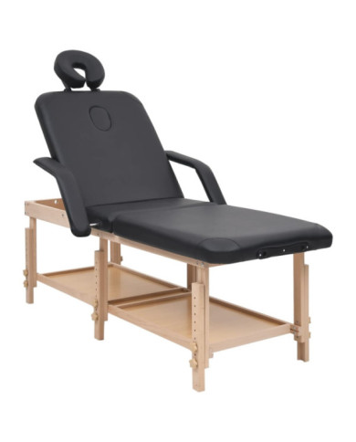 Table de massage à 3 zones Noir Similicuir | Mobilier & Déco