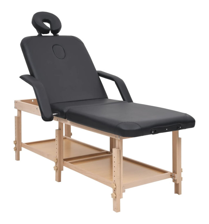 Table de massage à 3 zones Noir Similicuir | Mobilier & Déco