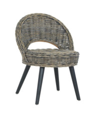 Chaise de canapé rotin kubu noir | Mobilier & Déco