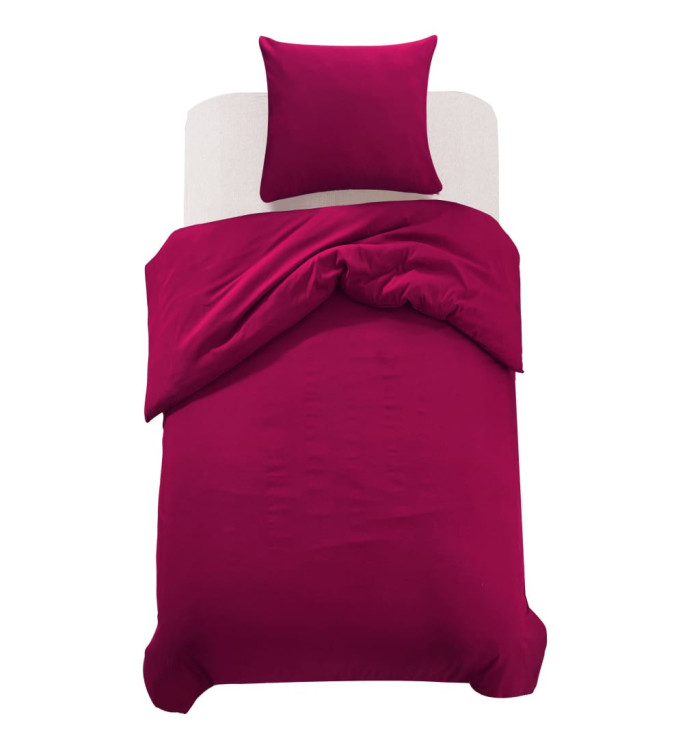 Jeu de housse de couette bordeaux 155x220/80x80 cm | Mobilier & Déco