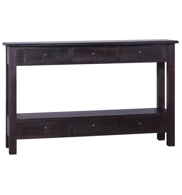 Table console Café noir clair 120x30x75 cm Bois d'acajou solide | Mobilier & Déco