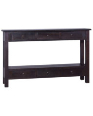 Table console Café noir clair 120x30x75 cm Bois d'acajou solide | Mobilier & Déco