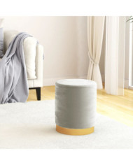 Tabouret de rangement rond Gris clair Velours | Mobilier & Déco