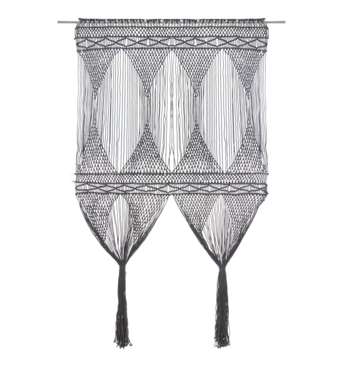 Rideau en macramé Anthracite 140x240 cm Coton | Mobilier & Déco