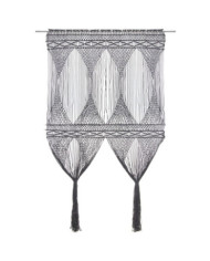 Rideau en macramé Anthracite 140x240 cm Coton | Mobilier & Déco