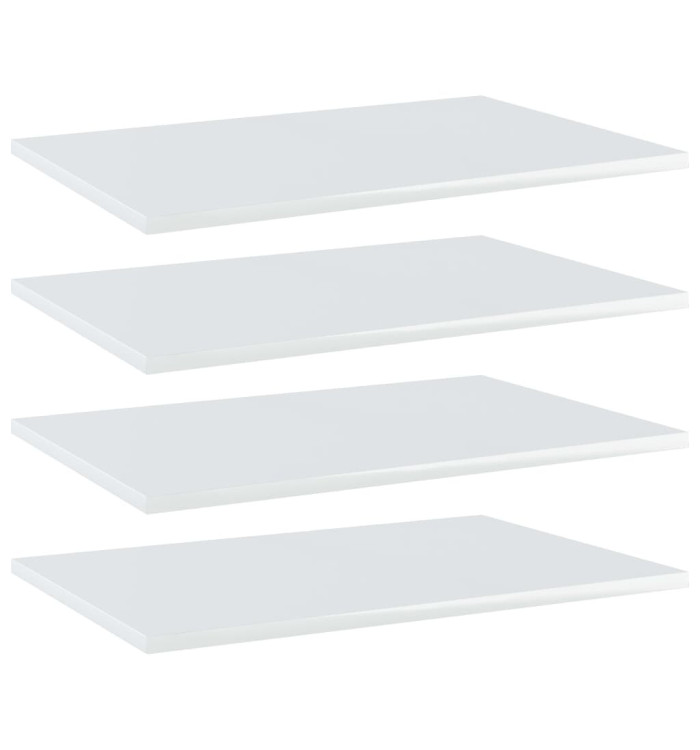 Panneaux de bibliothèque 4 pcs blanc brillant bois d’ingénierie | Mobilier & Déco