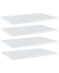 Panneaux de bibliothèque 4 pcs blanc brillant bois d’ingénierie | Mobilier & Déco