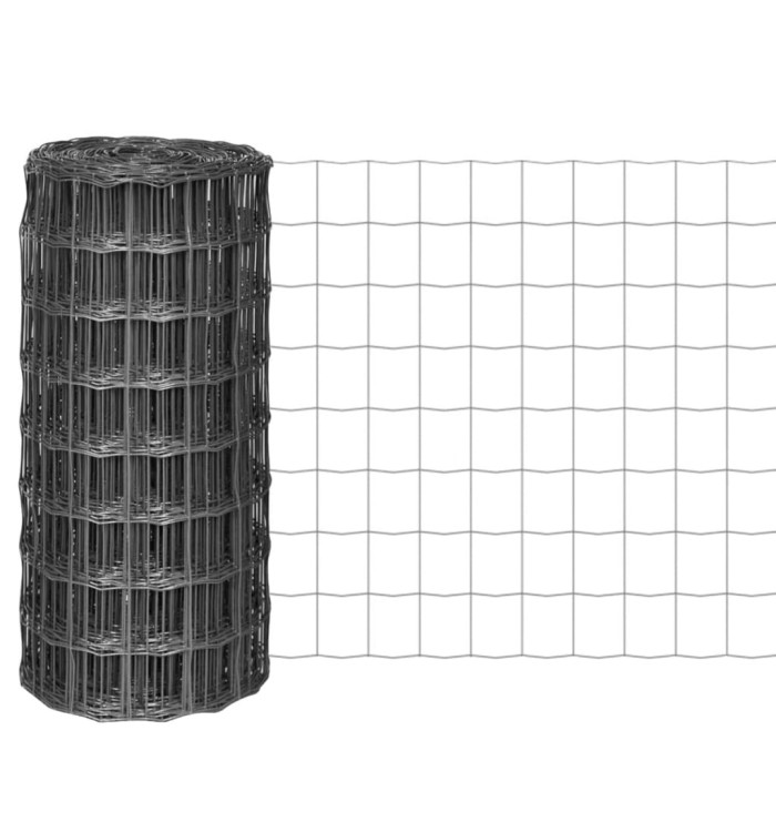 Clôture euro Acier 10 x 0,8 m Gris | Mobilier & Déco