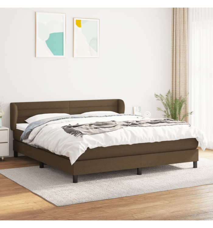 Sommier à lattes de lit avec matelas Marron foncé 180x200 cm | Mobilier & Déco