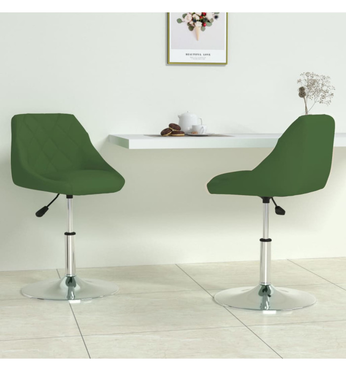 Chaises pivotantes à manger lot de 2 Vert foncé Velours | Mobilier & Déco