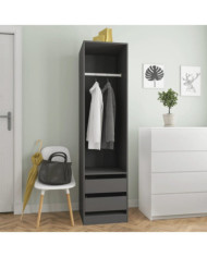Garde-robe avec tiroirs Gris 50x50x200 cm Aggloméré | Mobilier & Déco