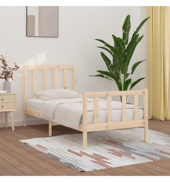 Cadre de lit sans matelas 100x200 cm bois massif | Mobilier & Déco