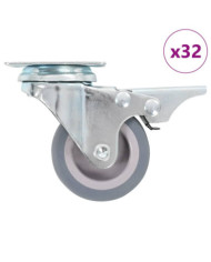 32 pcs Roulettes pivotantes 50 mm | Mobilier & Déco