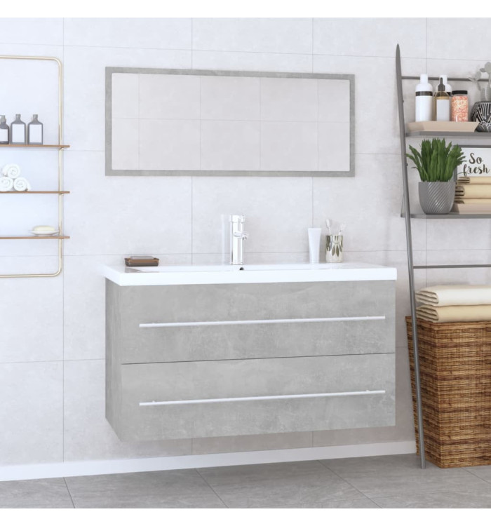 Ensemble de meubles de salle de bain 3 pcs Gris béton | Mobilier & Déco