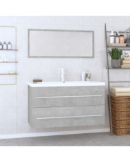 Ensemble de meubles de salle de bain 3 pcs Gris béton | Mobilier & Déco